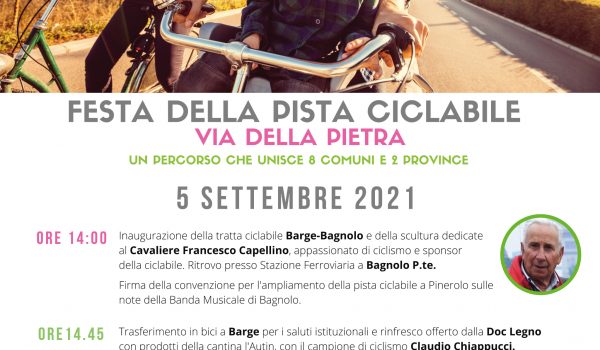 Locandina Festa della Ciclabile La Via della Pietra 5 settembre 2021